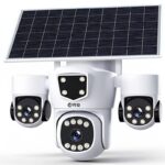QiaoAn 360° Solar Powered 3-Screen Camera